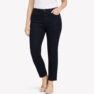 NYDJ Dark Wash Clarissa Stretch Mid Rise Straight Leg Ankle Jeans Womens 10P NWT